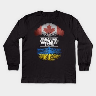 Canadian Grown With Ukrainian Roots - Gift for Ukrainian With Roots From Ukraine Kids Long Sleeve T-Shirt